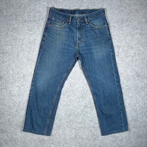 Levi's 505 Denim Jeans Mens 32x30(31x25) Blue Regular Straight Leg workwear
